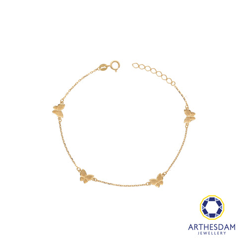 Gold bracelet sales with butterfly