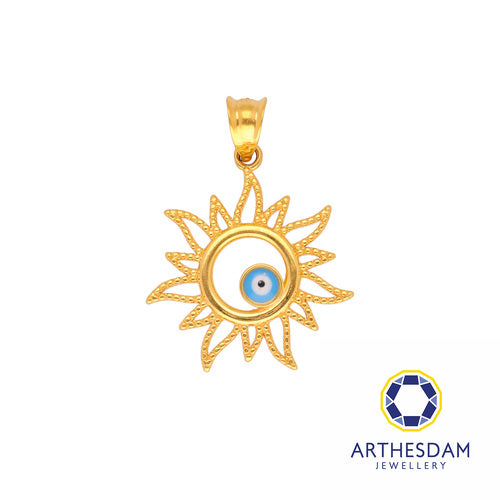 Gold necklace with hot sale evil eye