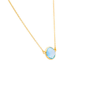 Arthesdam Jewellery 18K Yellow Gold Talia Necklace (Blue Topaz)