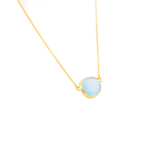 Arthesdam Jewellery 18K Yellow Gold Stella Necklace (Aquamarine)