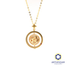 Load image into Gallery viewer, Arthesdam Jewellery 18K Gold 0.005CT Ruby 0.01CT Diamond Rose Necklace
