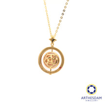 Load image into Gallery viewer, Arthesdam Jewellery 18K Gold 0.005CT Ruby 0.01CT Diamond Rose Necklace
