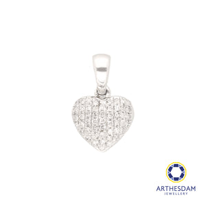 Arthesdam Jewellery 9K White Gold Diamond Heart Pendant 0.12CT