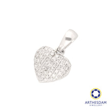 Load image into Gallery viewer, Arthesdam Jewellery 9K White Gold Diamond Heart Pendant 0.12CT
