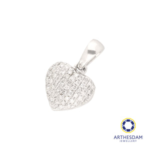 Arthesdam Jewellery 9K White Gold Diamond Heart Pendant 0.12CT