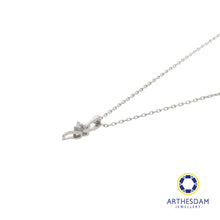 Load image into Gallery viewer, Arthesdam Jewellery 9K White Gold 3Diamond Flower Pendant Chain Set 0.03CT
