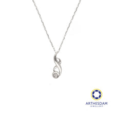 Load image into Gallery viewer, Arthesdam Jewellery 9K White Gold Single Diamond Pendant Chain Set 0.02CT
