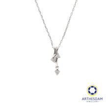 Load image into Gallery viewer, Arthesdam Jewellery 9K White Gold 3Diamond Pendant Chain Set 0.05CT
