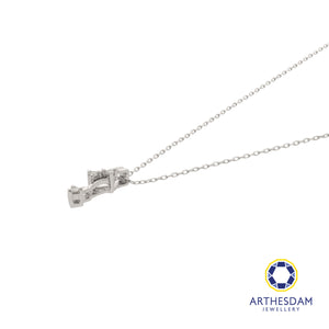 Arthesdam Jewellery 9K White Gold 3Diamond Pendant Chain Set 0.05CT