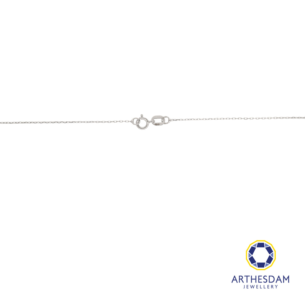 Arthesdam Jewellery 9K White Gold 3Diamond Pendant Chain Set 0.05CT