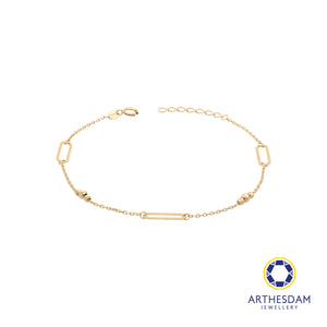 Arthesdam Jewellery 18K Yellow Gold Paper Clip Trio Balls Bracelet