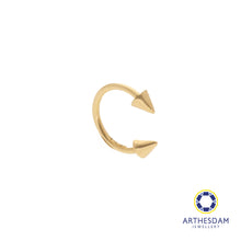 Load image into Gallery viewer, Arthesdam Jewellery 18K Gold Open Arrow Stud Earring/ Nose Ring
