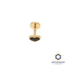 Load image into Gallery viewer, Arthesdam Jewellery 18K Gold Black Heart Single Stud Earring (Flat-back)
