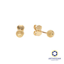 Load image into Gallery viewer, Arthesdam Jewellery 18K Yellow Gold Faceted Ball Earrings
