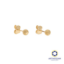 Load image into Gallery viewer, Arthesdam Jewellery 18K Yellow Gold Faceted Ball Earrings
