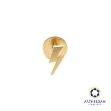 Load image into Gallery viewer, Arthesdam Jewellery 18K Gold Dainty Lightning Single Stud Earring (Flat-back)
