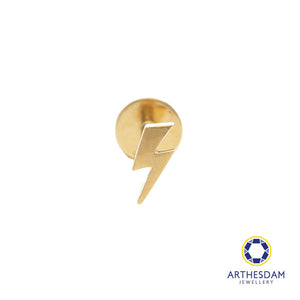 Arthesdam Jewellery 18K Gold Dainty Lightning Single Stud Earring (Flat-back)