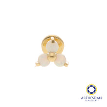 Load image into Gallery viewer, Arthesdam Jewellery 18K Gold Opal Trio Single Stud Earring (Flat-back)
