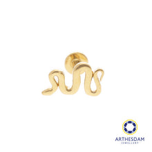 Load image into Gallery viewer, Arthesdam Jewellery 18K Gold Dainty Snake Single Stud Earrings (Flat-back)
