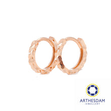 Load image into Gallery viewer, Arthesdam Jewellery 14K Rose Gold Sparkles Petite Hoop Earrings
