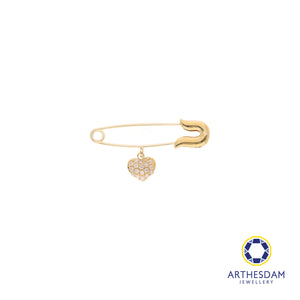 Arthesdam Jewellery 9K Yellow Gold Dangling Heart Brooch