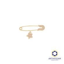 Load image into Gallery viewer, Arthesdam Jewellery 9K Yellow Gold Dangling Star Brooch
