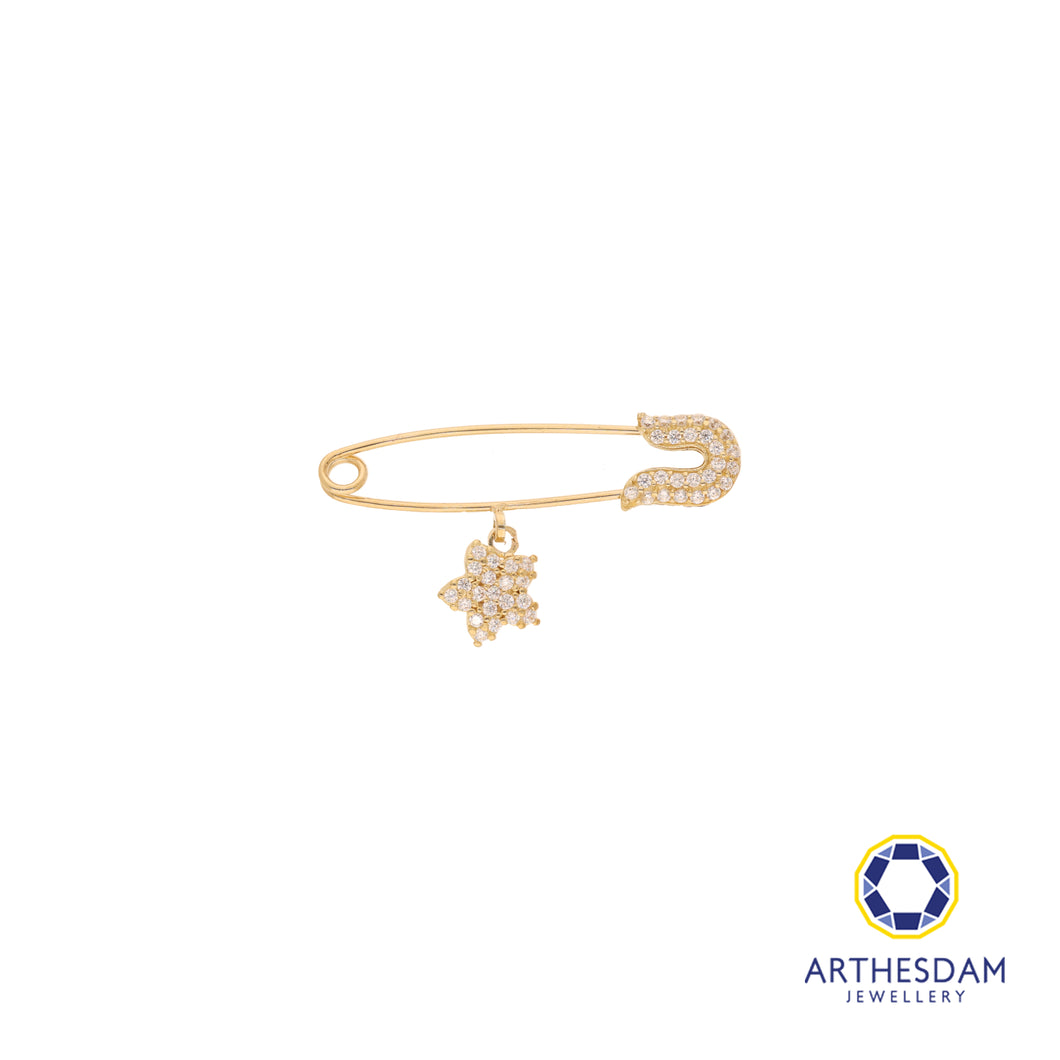 Arthesdam Jewellery 9K Yellow Gold Dangling Star Brooch