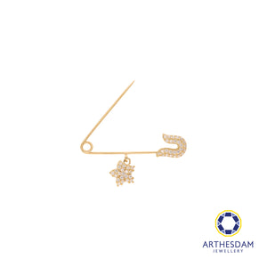 Arthesdam Jewellery 9K Yellow Gold Dangling Star Brooch