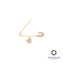 Load image into Gallery viewer, Arthesdam Jewellery 9K Yellow Gold Dangling Star Brooch
