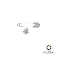 Load image into Gallery viewer, Arthesdam Jewellery 9K White Gold Dangling Star Brooch
