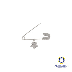 Arthesdam Jewellery 9K White Gold Dangling Star Brooch