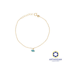 Load image into Gallery viewer, Arthesdam Jewellery 14K Gold Evil Eye Dainty Bracelet
