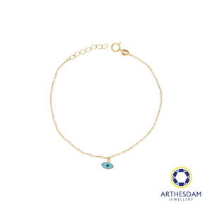 Arthesdam Jewellery 14K Gold Evil Eye Dainty Bracelet