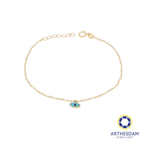 Arthesdam Jewellery 14K Gold Evil Eye Dainty Bracelet