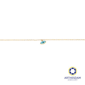 Arthesdam Jewellery 14K Gold Evil Eye Dainty Bracelet