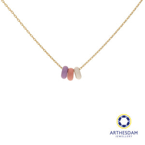 Arthesdam Jewellery 14K Gold Purple Hues Enamel Necklace