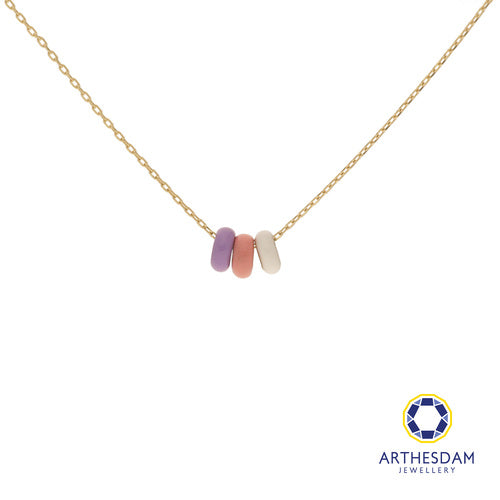 Arthesdam Jewellery 14K Gold Purple Hues Enamel Necklace