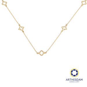 Arthesdam Jewellery 14K Gold Fancy Clover Outline Necklace