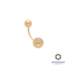 Load image into Gallery viewer, Arthesdam Jewellery 14K Gold Open Ball Solitaire Navel Ring
