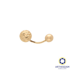 Arthesdam Jewellery 14K Gold Open Faceted Round Navel Ring