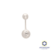 Load image into Gallery viewer, Arthesdam Jewellery 14K White Gold Open Faceted Round Navel Ring
