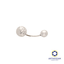 Load image into Gallery viewer, Arthesdam Jewellery 14K White Gold Open Faceted Round Navel Ring
