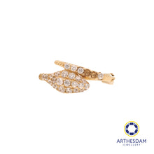 Load image into Gallery viewer, Arthesdam Jewellery 14K Gold Sparkling Snake Single Hoop Earring
