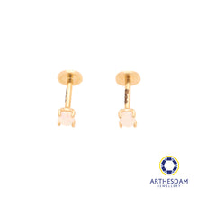 Load image into Gallery viewer, Arthesdam Jewellery 14K Gold Oval Opal Earrings (Flat-back)
