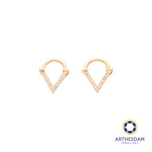 Load image into Gallery viewer, Arthesdam Jewellery 14K Gold Sparkling Cone Hoop Earrings/ Septum Ring
