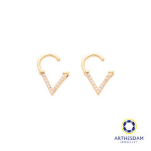 Load image into Gallery viewer, Arthesdam Jewellery 14K Gold Sparkling Cone Hoop Earrings/ Septum Ring
