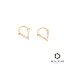 Load image into Gallery viewer, Arthesdam Jewellery 14K Gold Sparkling Cone Hoop Earrings/ Septum Ring
