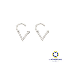 Load image into Gallery viewer, Arthesdam Jewellery 14K White Gold Sparkling Cone Hoop Earring/ Septum Ring
