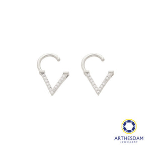 Arthesdam Jewellery 14K White Gold Sparkling Cone Hoop Earring/ Septum Ring