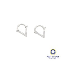 Load image into Gallery viewer, Arthesdam Jewellery 14K White Gold Sparkling Cone Hoop Earring/ Septum Ring
